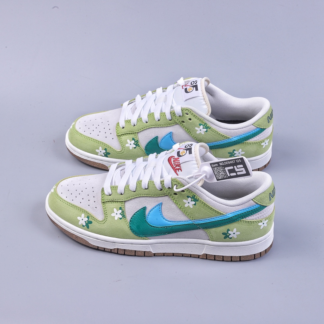 CS version DUNK printed double hook 85 series fresh green white green NIKE DUNK SB LOW customized color DO9457-125