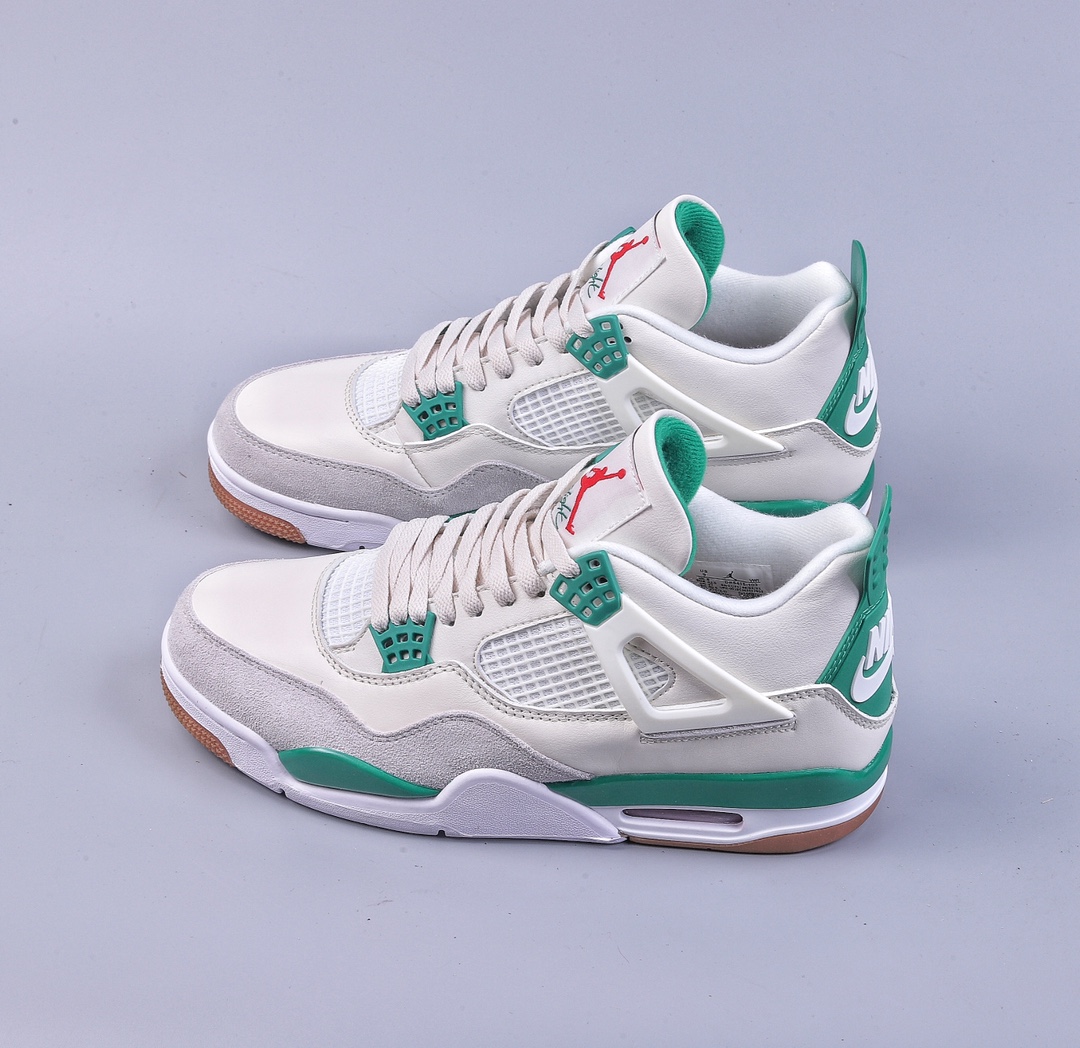 380 LL版Nk SB x Air Jordan 4 ”Pine Green” AJ4 乔4联名白绿 DR5415-103