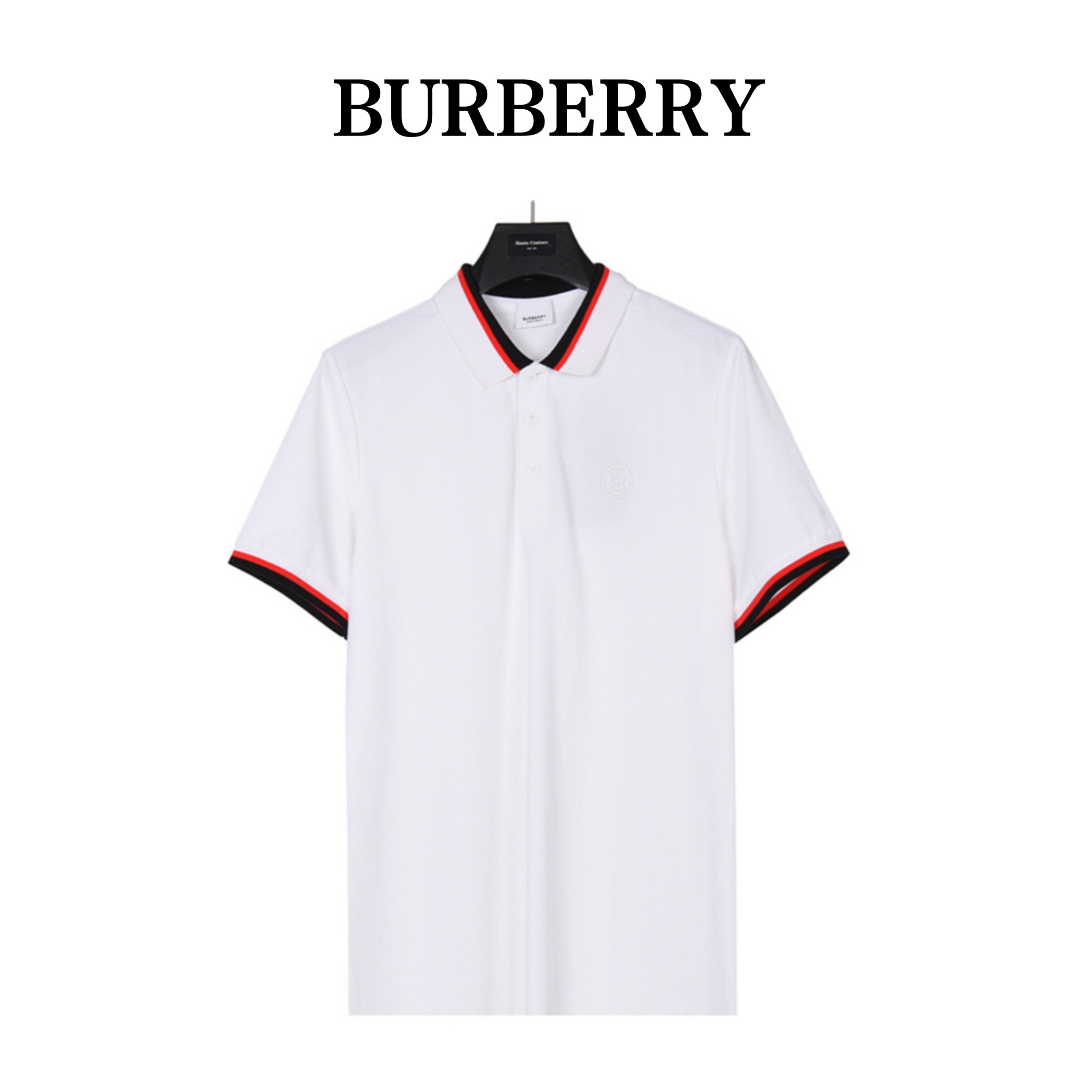 Burberry/巴宝莉 经典黑红条纹Polo短袖