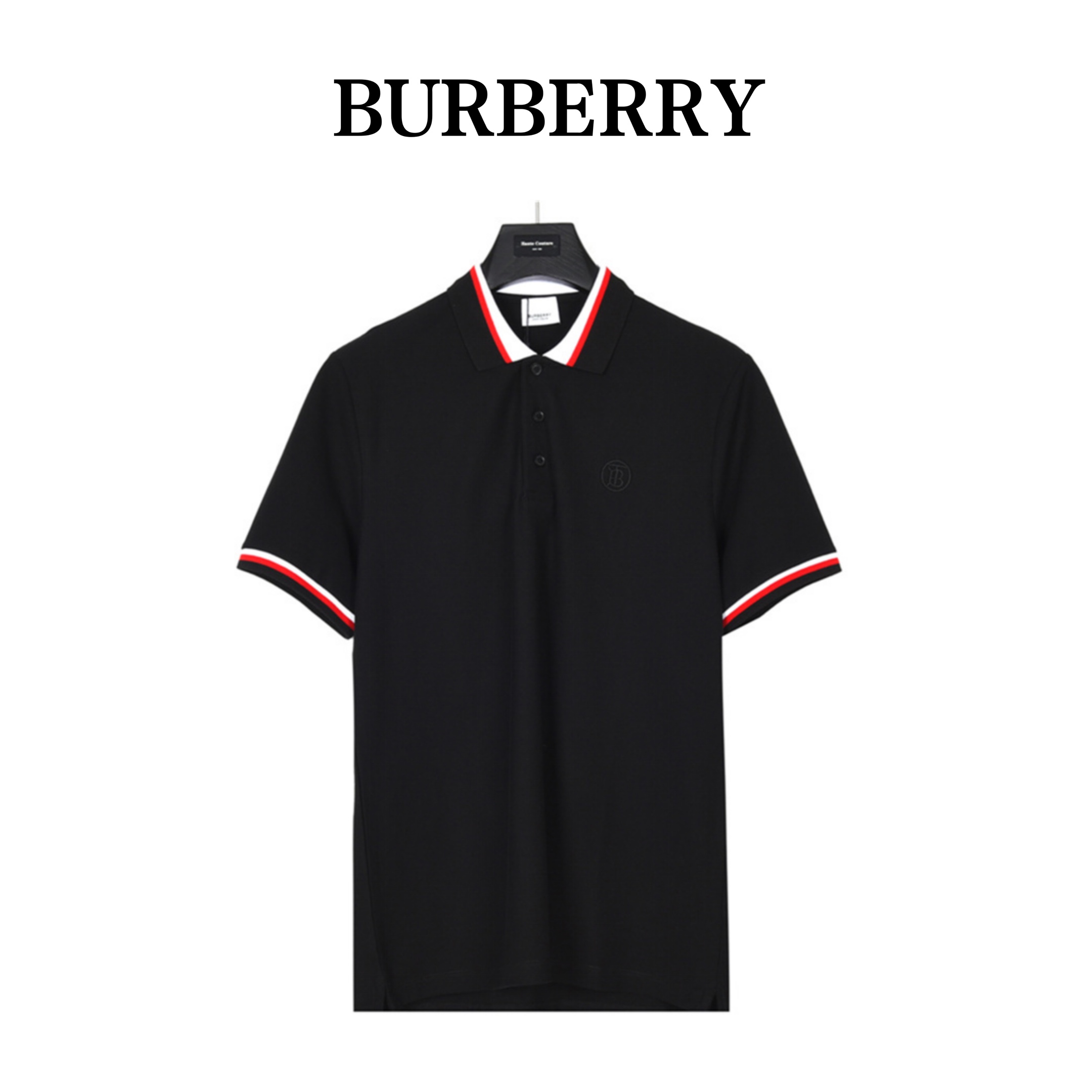 Burberry/巴宝莉 经典黑红条纹Polo短袖