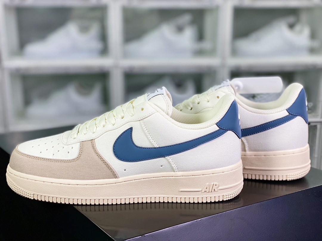 200  Air Force 1’07 Low QS”Beige/Khaki/Fog Blue”空军一号“帆布米白卡其雾霾蓝”DG2296-022