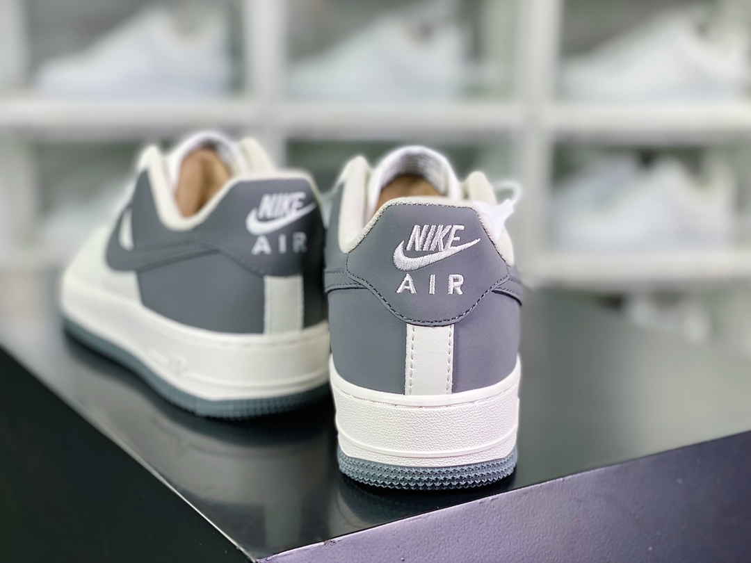 240 Air Sole气垫【耐克Nike】 Air Force 1’07 Low”Beige White/Dark Grey”空军一号“皮革拼接米白奶奶灰”DB3301-022