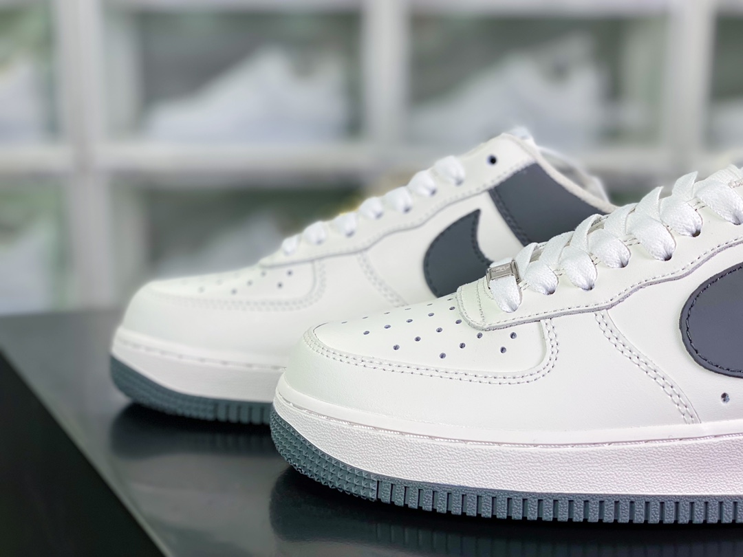 240 Air Sole气垫【耐克Nike】 Air Force 1’07 Low”Beige White/Dark Grey”空军一号“皮革拼接米白奶奶灰”DB3301-022