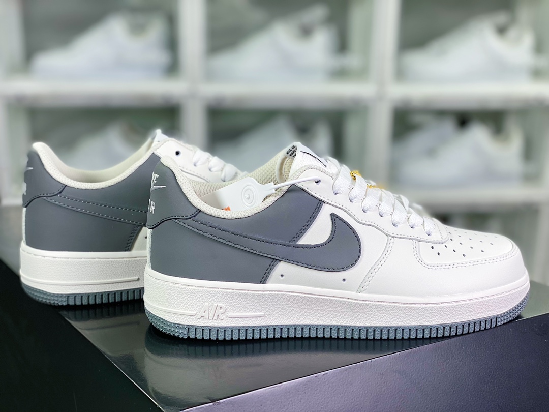 240 Air Sole气垫【耐克Nike】 Air Force 1’07 Low”Beige White/Dark Grey”空军一号“皮革拼接米白奶奶灰”DB3301-022
