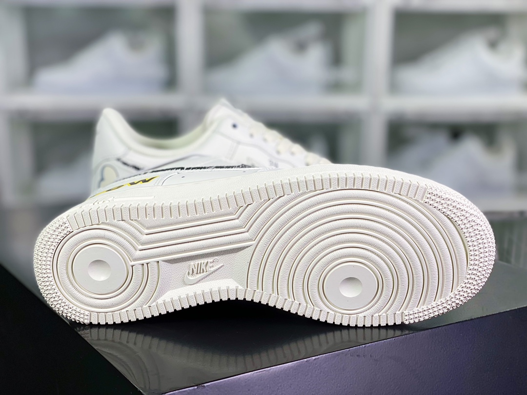 260 Air Force 1'07 Low”White/Blalck/Drew”空军一号“皮革白黑黄Drew涂鸦”CW2288-663