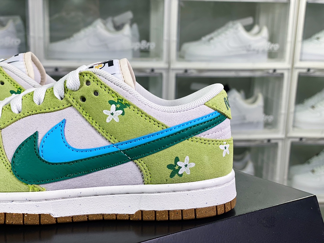 240 SB Dunk Low SE”85 Double Swoosh Green Appl/Flower Blue Grey”扣篮“花朵苹果绿浅灰深绿蓝双钩”DO9457-122