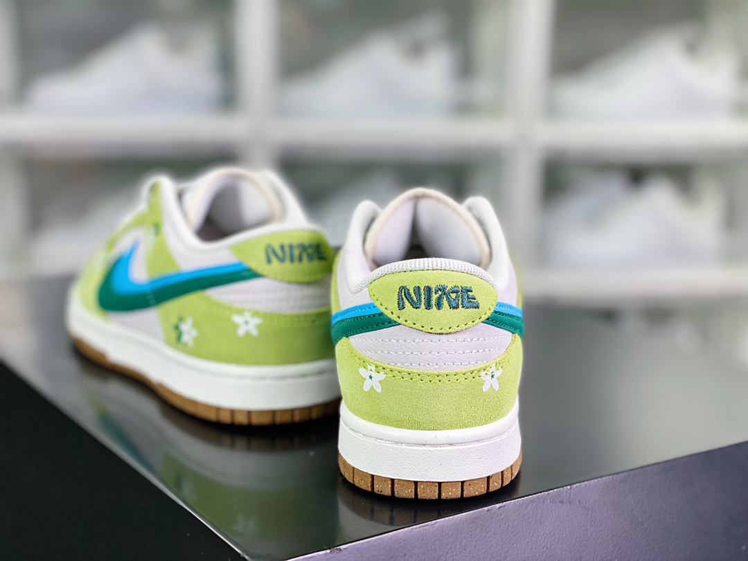 240 SB Dunk Low SE”85 Double Swoosh Green Appl/Flower Blue Grey”扣篮“花朵苹果绿浅灰深绿蓝双钩”DO9457-122