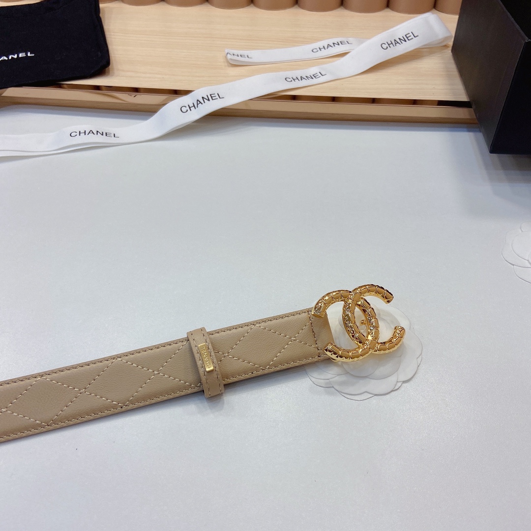 小香3.0Cm头层羊皮格与精品贵金属