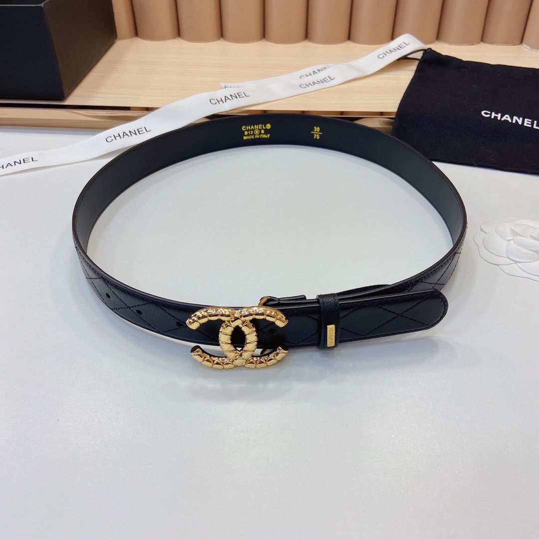 小香3.0Cm头层羊皮格与精品贵金属