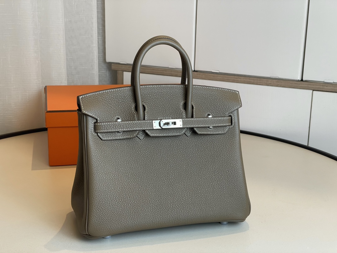 Hermes Birkin 1:1
 Bags Handbags Elephant Grey Silver Hardware