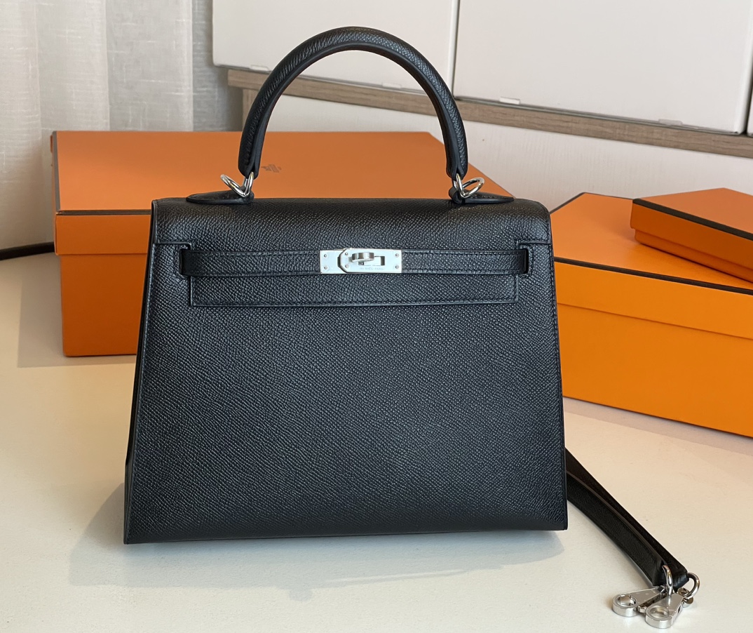 Online
 Hermes Kelly Handbags Crossbody & Shoulder Bags Buy The Best Replica
 Black Silver Hardware Epsom