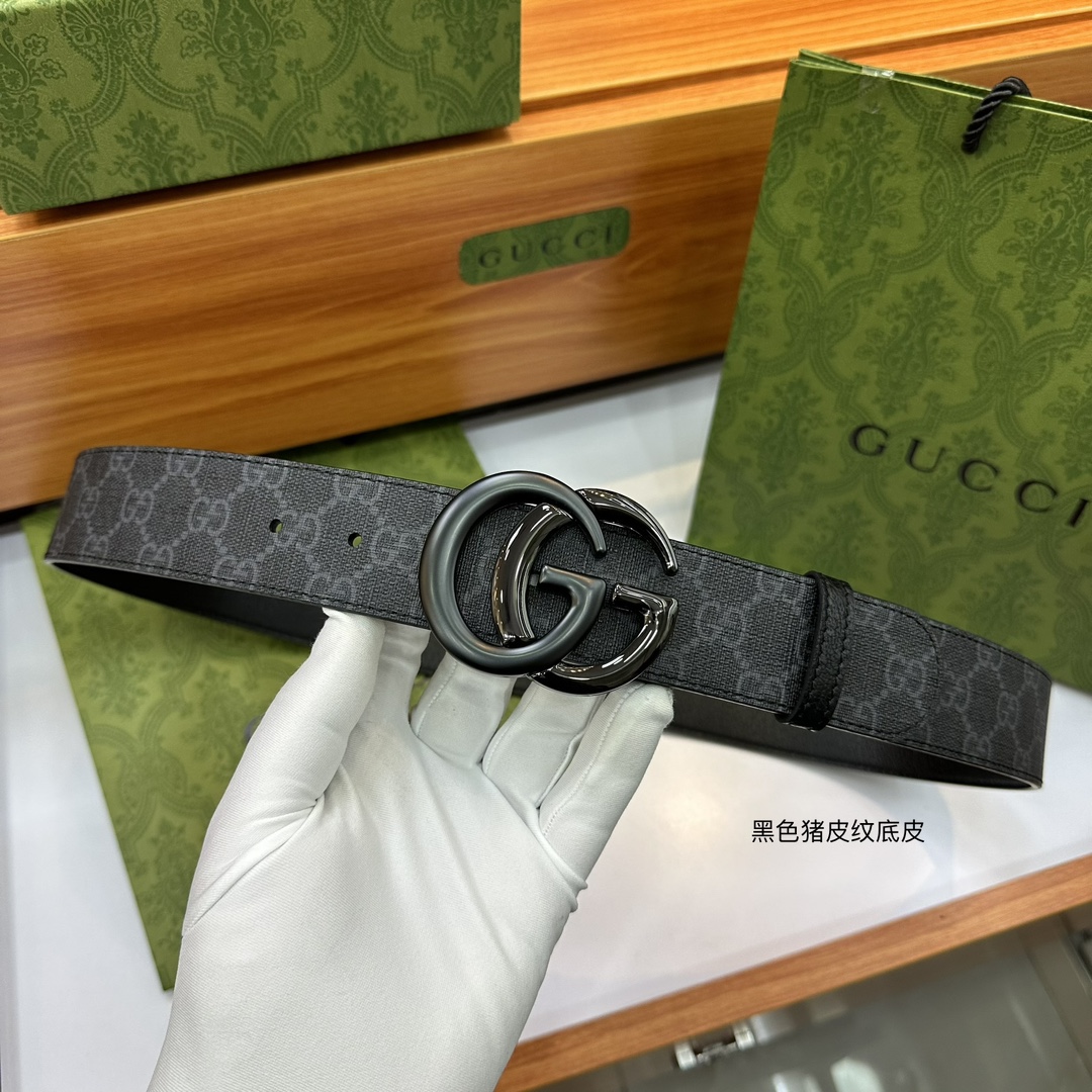 顶级原单复刻配送专柜全套礼盒包装GUCCI.古奇尺寸4.0cm带身釆用防水面料彩印啡色大G标志与啡色野猪