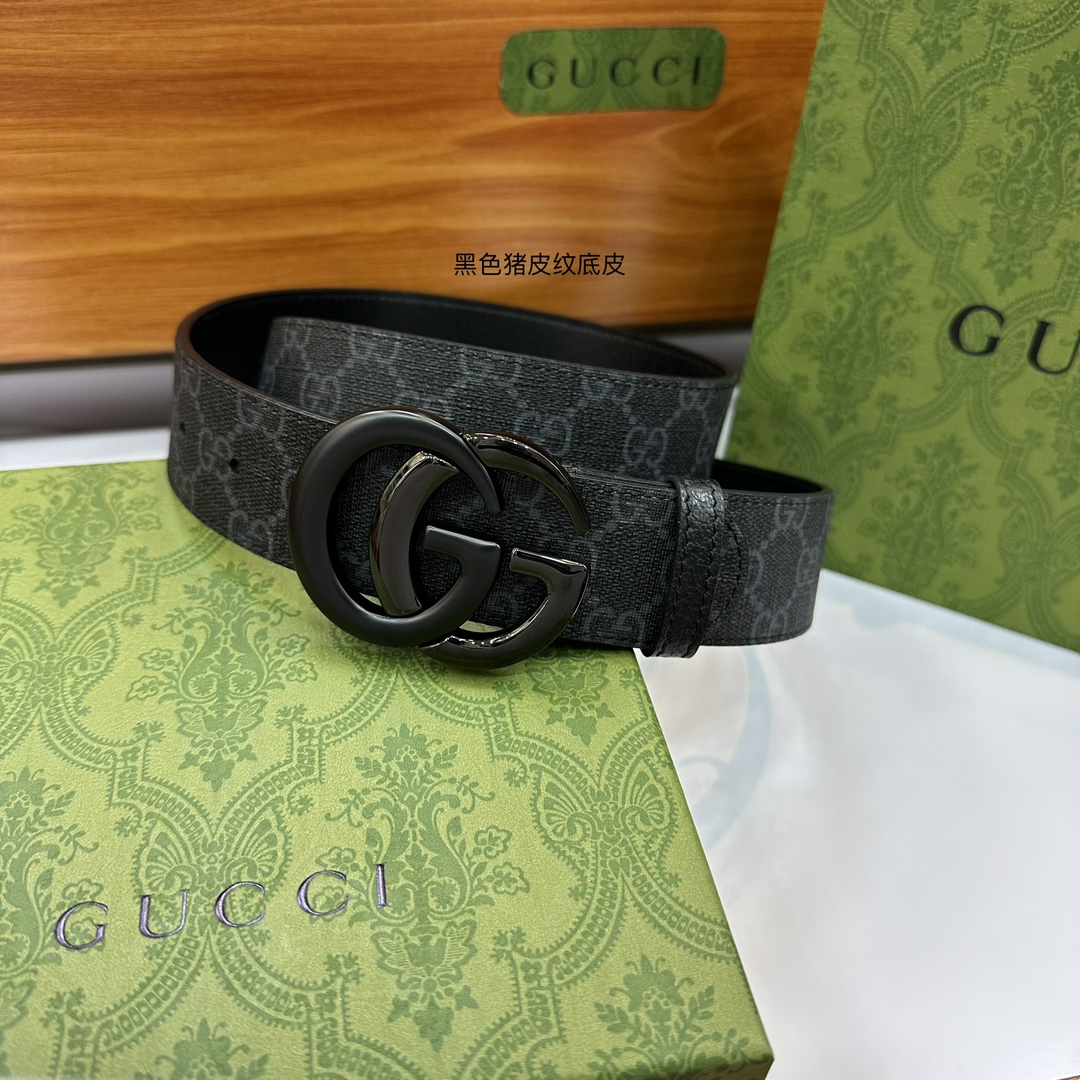 顶级原单复刻配送专柜全套礼盒包装GUCCI.古奇尺寸4.0cm带身釆用防水面料彩印啡色大G标志与啡色野猪