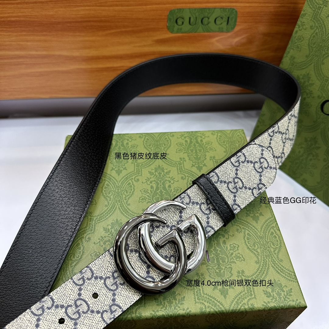 顶级原单复刻配送专柜全套礼盒包装GUCCI.古奇尺寸4.0cm带身釆用防水面料彩印啡色大G标志与啡色野猪