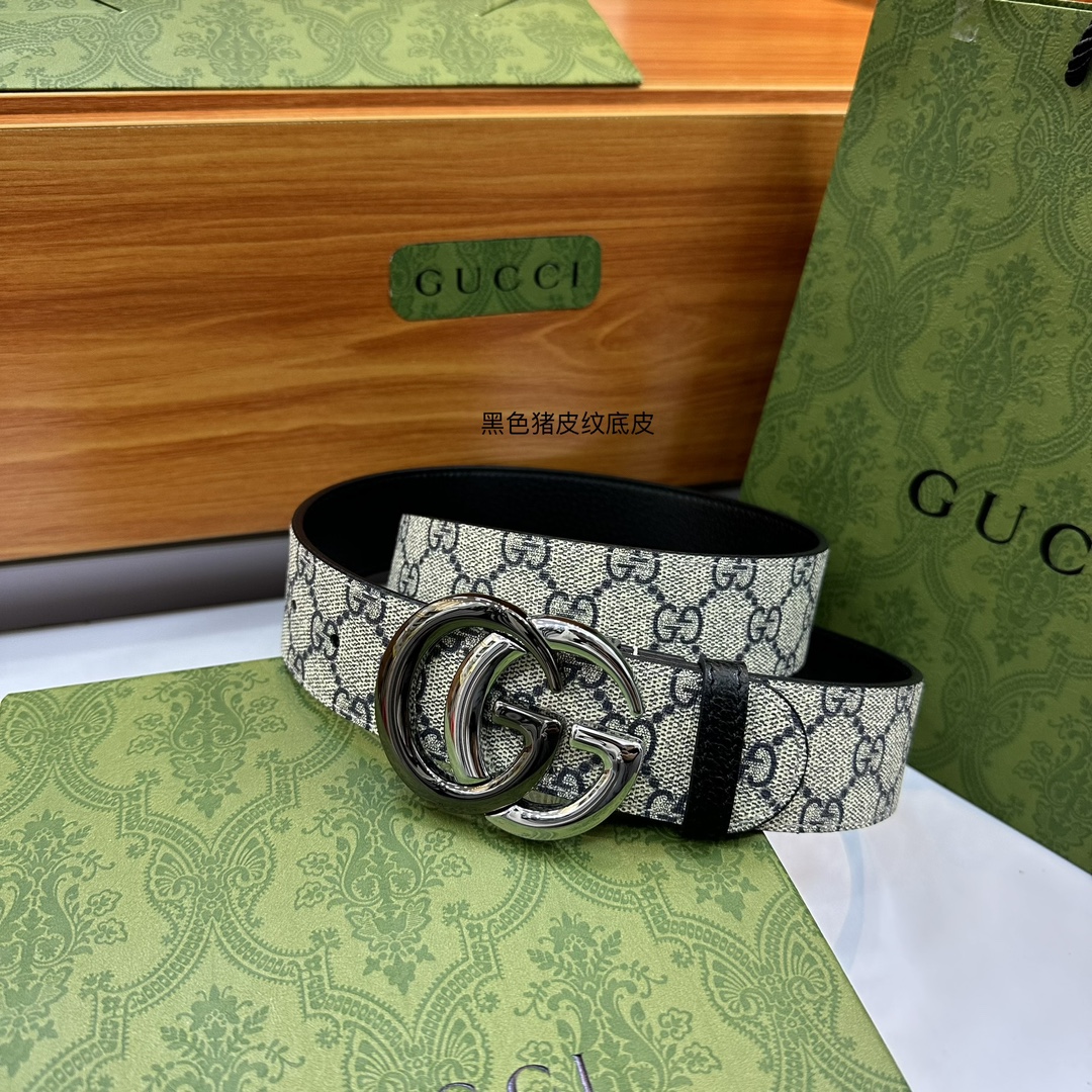 顶级原单复刻配送专柜全套礼盒包装GUCCI.古奇尺寸4.0cm带身釆用防水面料彩印啡色大G标志与啡色野猪