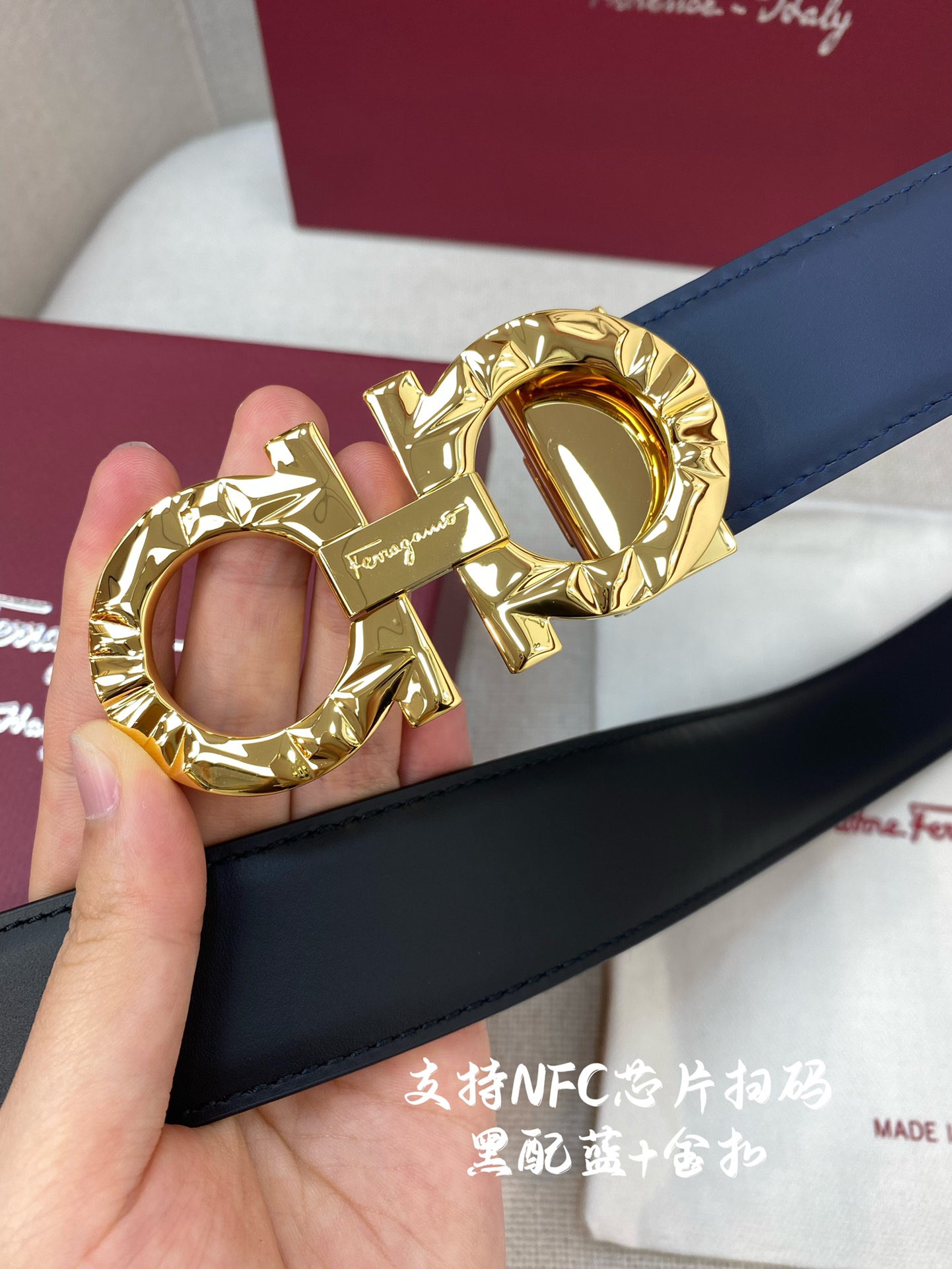 NFC-F3.5cm高级定制款男士皮带双面进口牛皮自行选择搭配真材实料很有质感时尚经典不失风范可自行裁剪