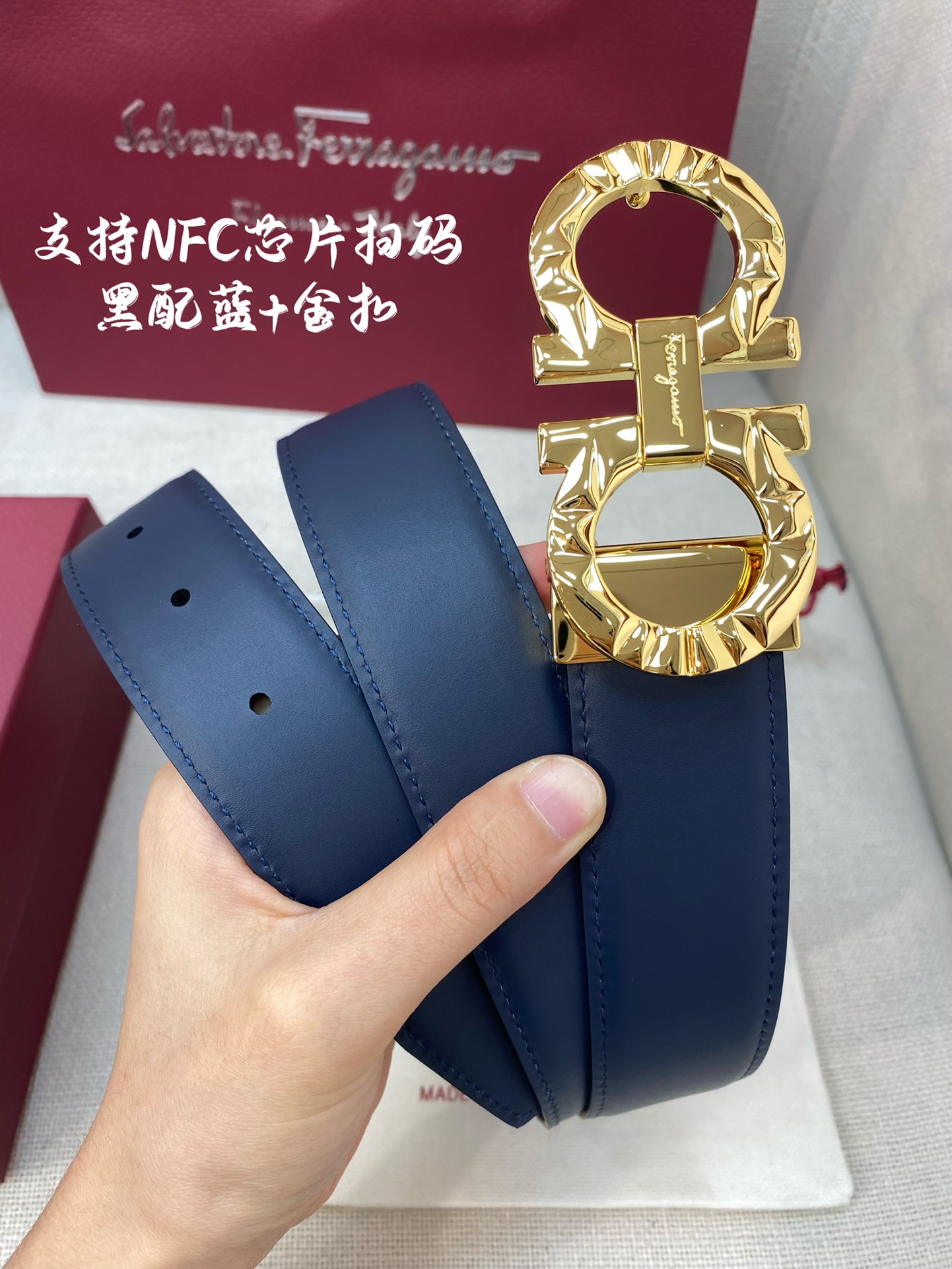 NFC-F3.5cm高级定制款男士皮带双面进口牛皮自行选择搭配真材实料很有质感时尚经典不失风范可自行裁剪