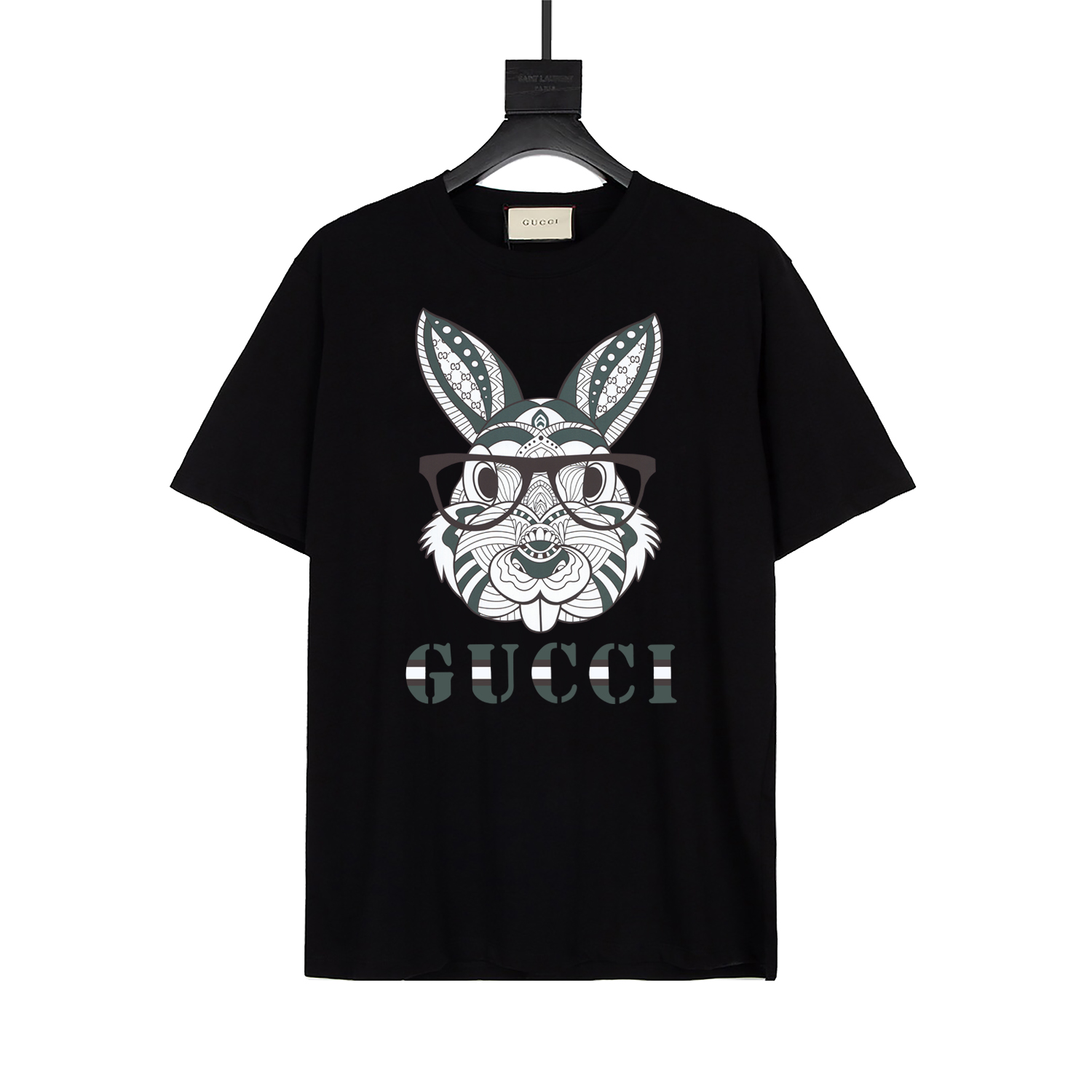 Camiseta de manga corta casual de GUCCI 20ss nuevo modelo con conejo de gafas, tejido de algodón puro personalizado de …