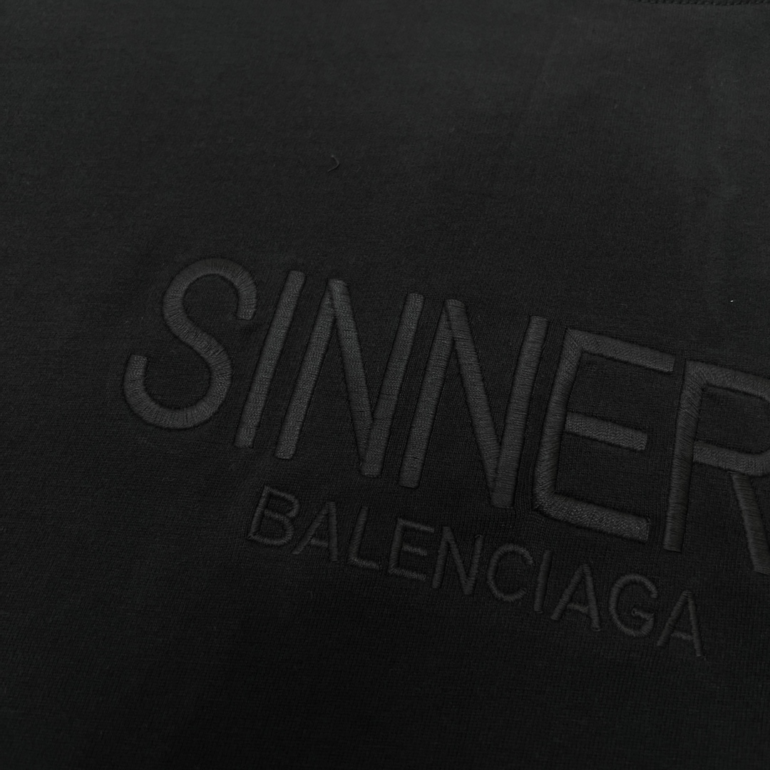 190 Balenciaga/巴黎世家 新款经典英文刺绣恤