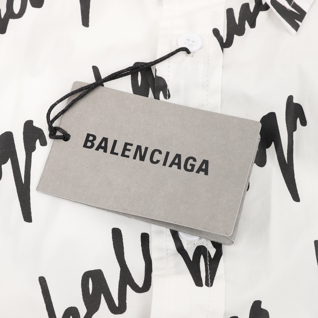 200 Balenciaga/巴黎世家 满印字母短袖衬衫