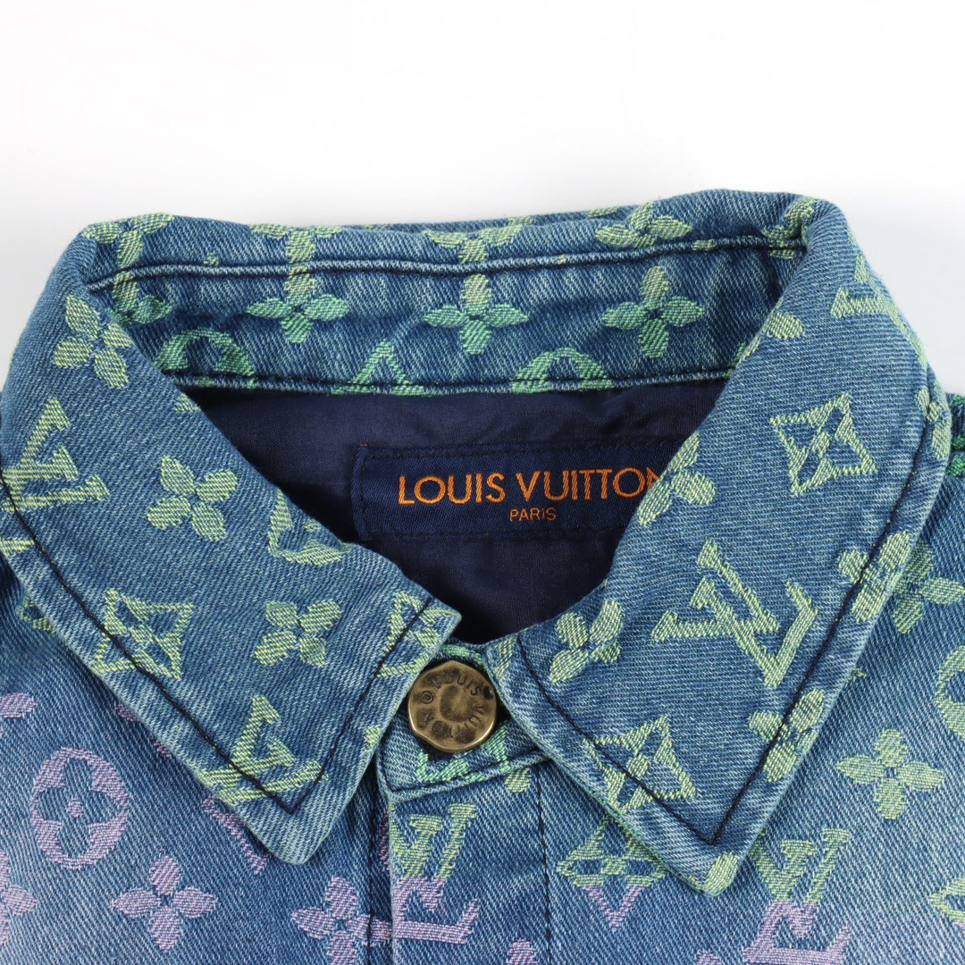 Louis Vuitton /路易威登 23ss 彩虹满印老花提花牛仔衬衫