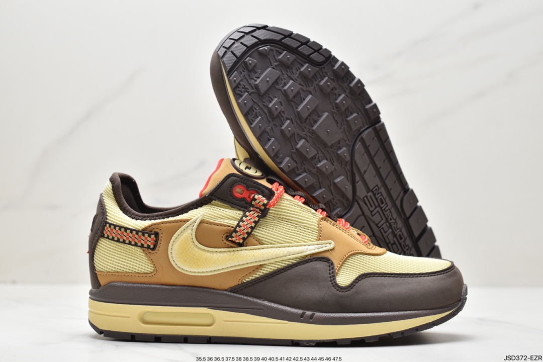 200 Travis Scott x Nike Air Max 1” Wheat/Lemon”改版款低帮“做旧倒钩”DO9392-700
