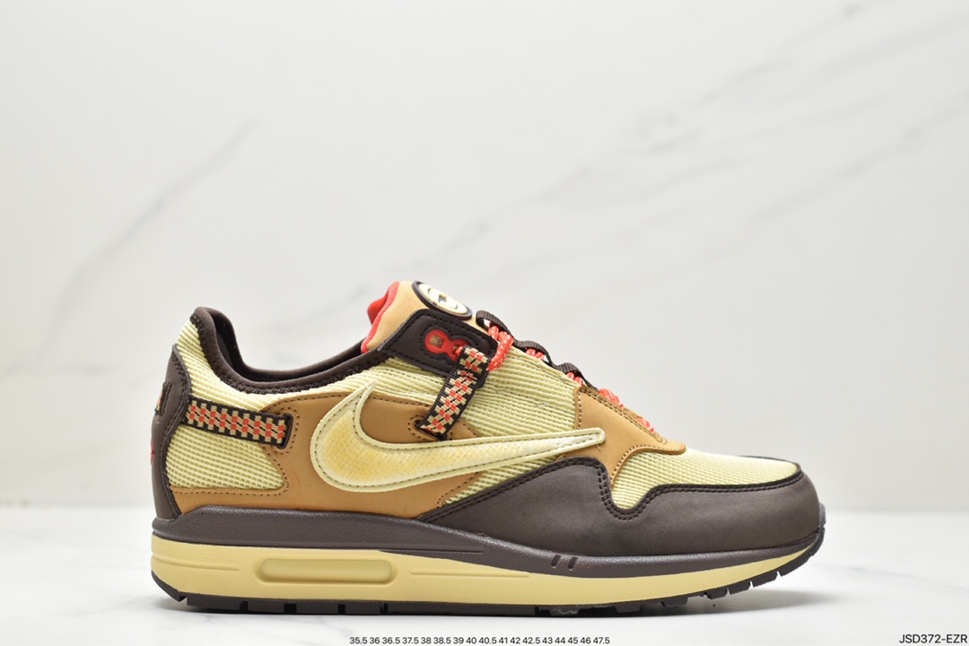 200 Travis Scott x Nike Air Max 1” Wheat/Lemon”改版款低帮“做旧倒钩”DO9392-700
