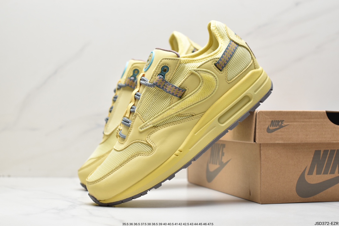 200 Travis Scott x Nike Air Max 1” Wheat/Lemon”改版款低帮“做旧倒钩”DO9392-700