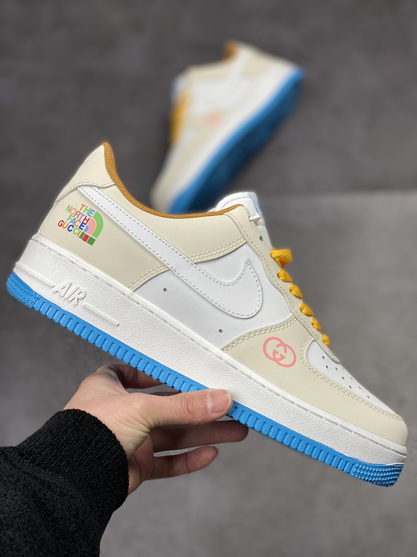 Nike Air Force 1 Low 07 x The North Face x Gucci Beige White Color 315122-011