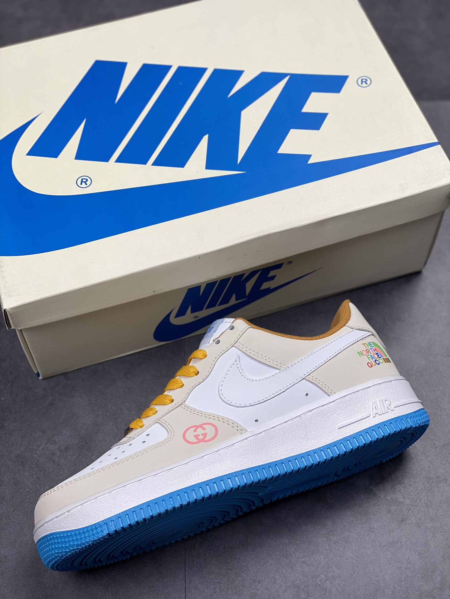 Nike Air Force 1 Low 07 x The North Face x Gucci Beige White Color 315122-011