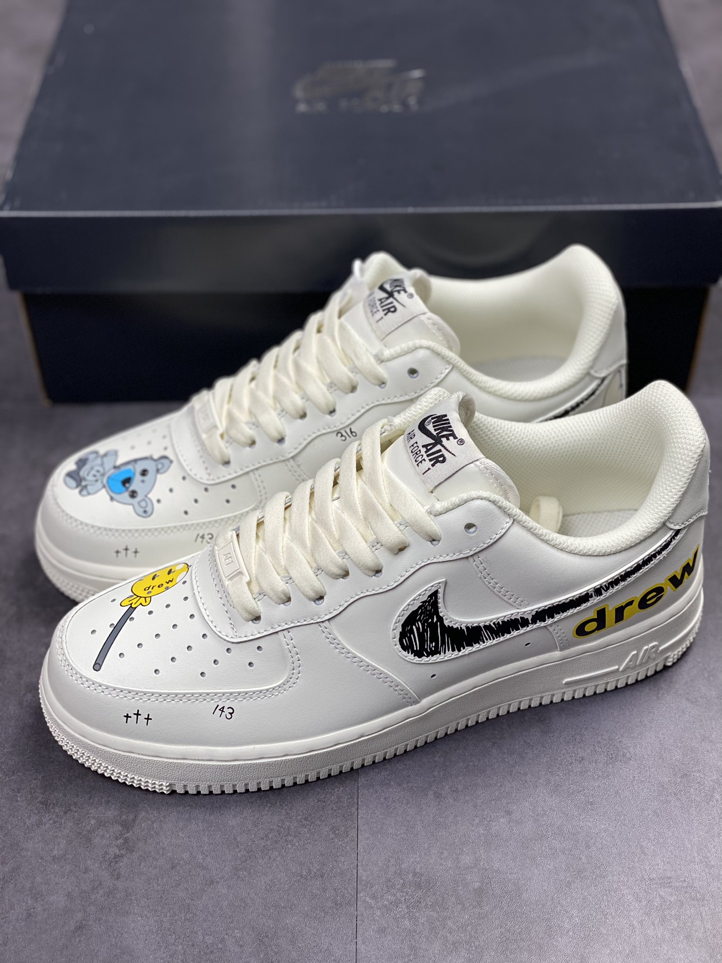 250 Nike Air Force 1 Low 07 “drew” 涂鸦 CW2288-663
