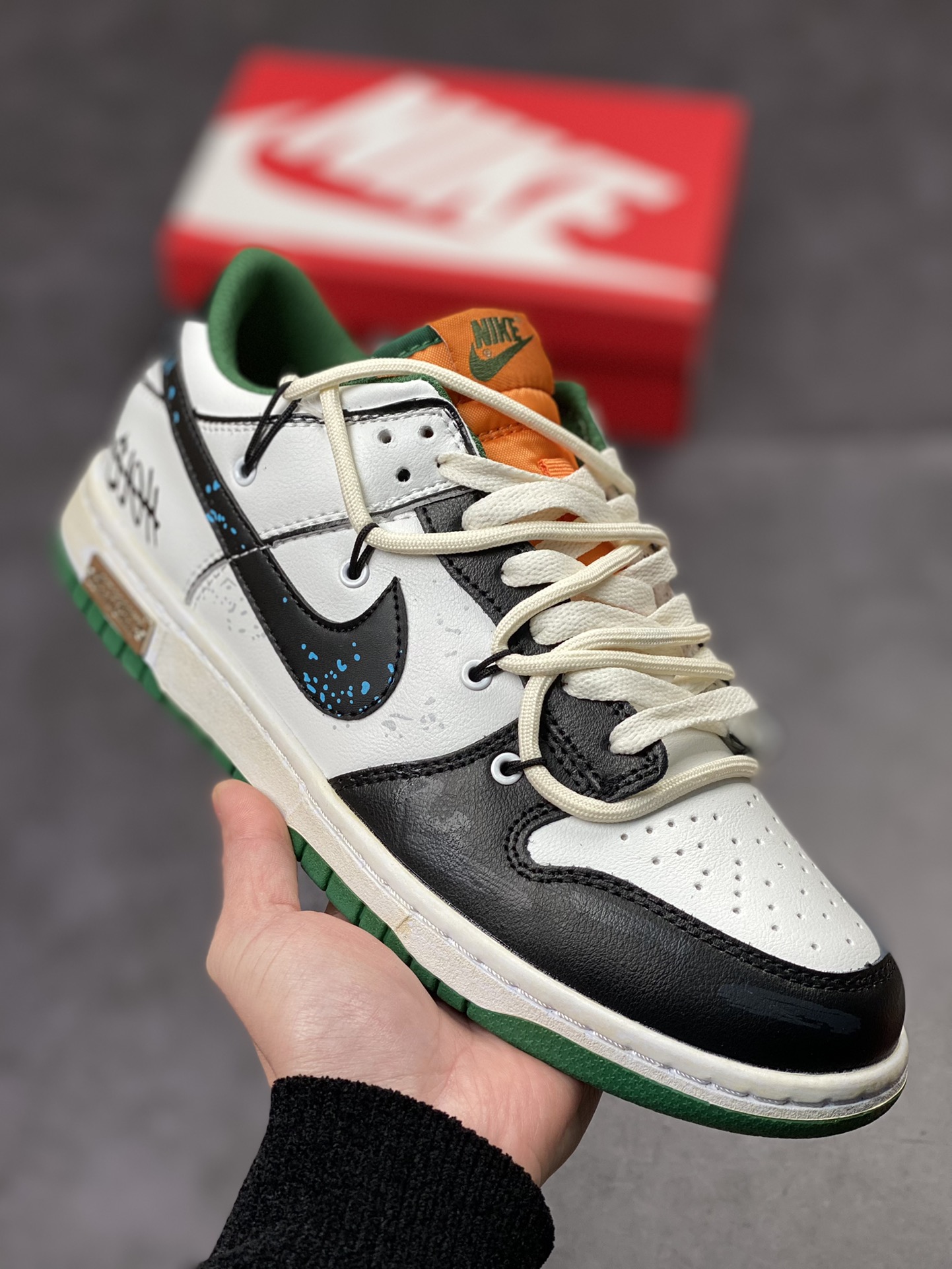 190 NIKE SB Dunk Low 白绿涂鸦绑带 性价比天花板 尝鲜先行版 原装头层材料DD1391 300