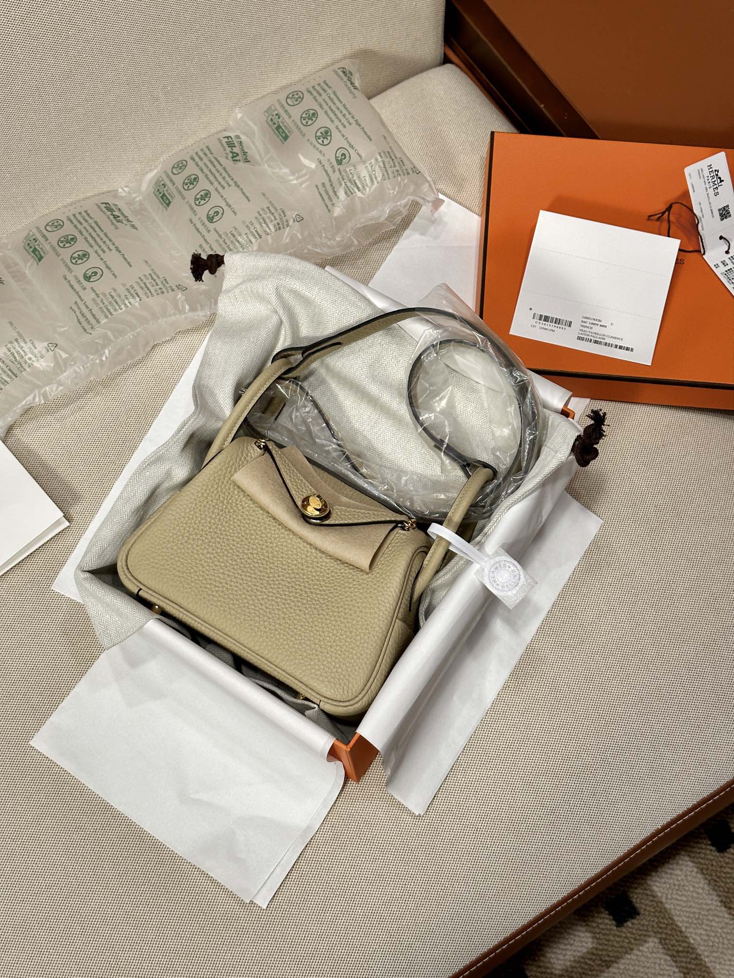 Hermes Lindy Beige mini shoulder everyday