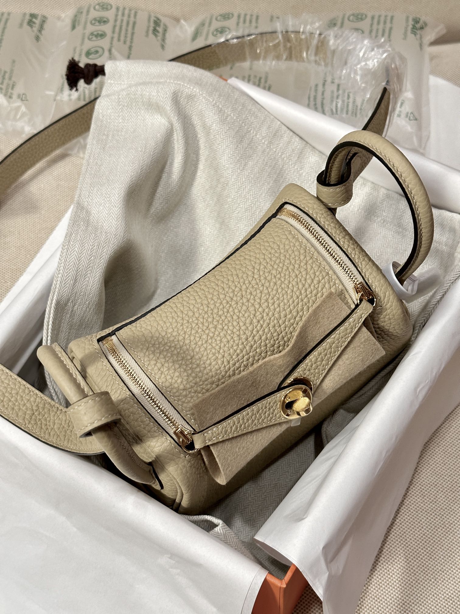 Hermes Lindy Beige mini shoulder everyday