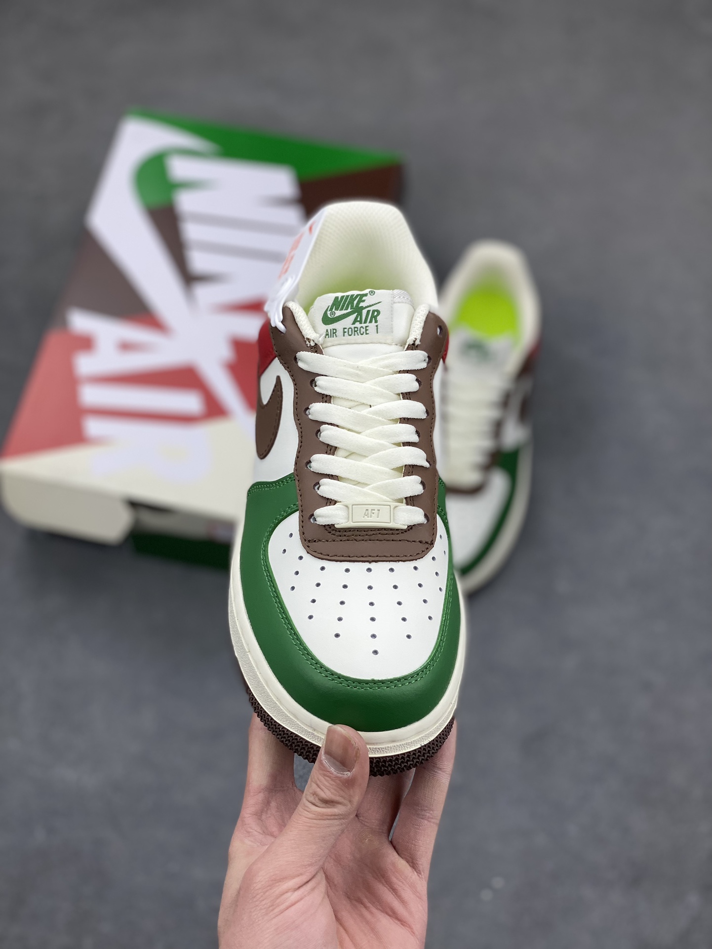 Nike Air Force 1 Low Retro Premium Sneakers - Red, Brown and Green 3 i1680035548 2489 1
