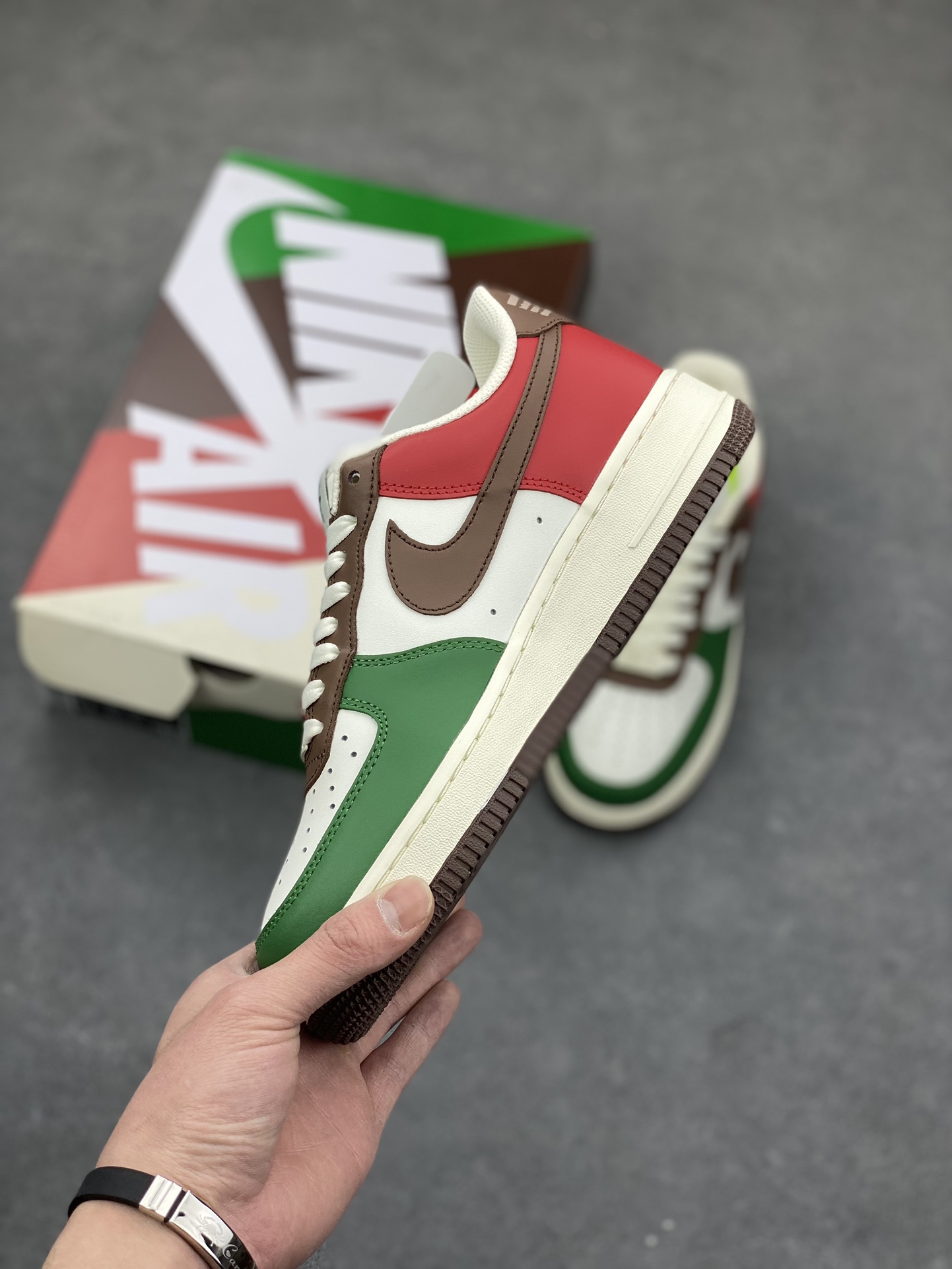 Nike Air Force 1 Low Retro Premium Sneakers - Red, Brown and Green 4 i1680035548 6216 2