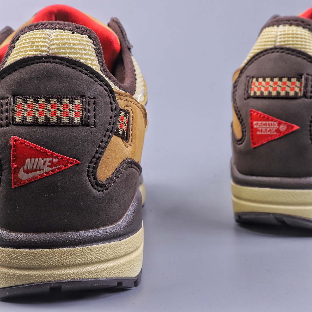 220 Travis Scott x Air Max 1”Cactus Jack”改版款低帮“深棕麦黄米倒钩”DO9392-200