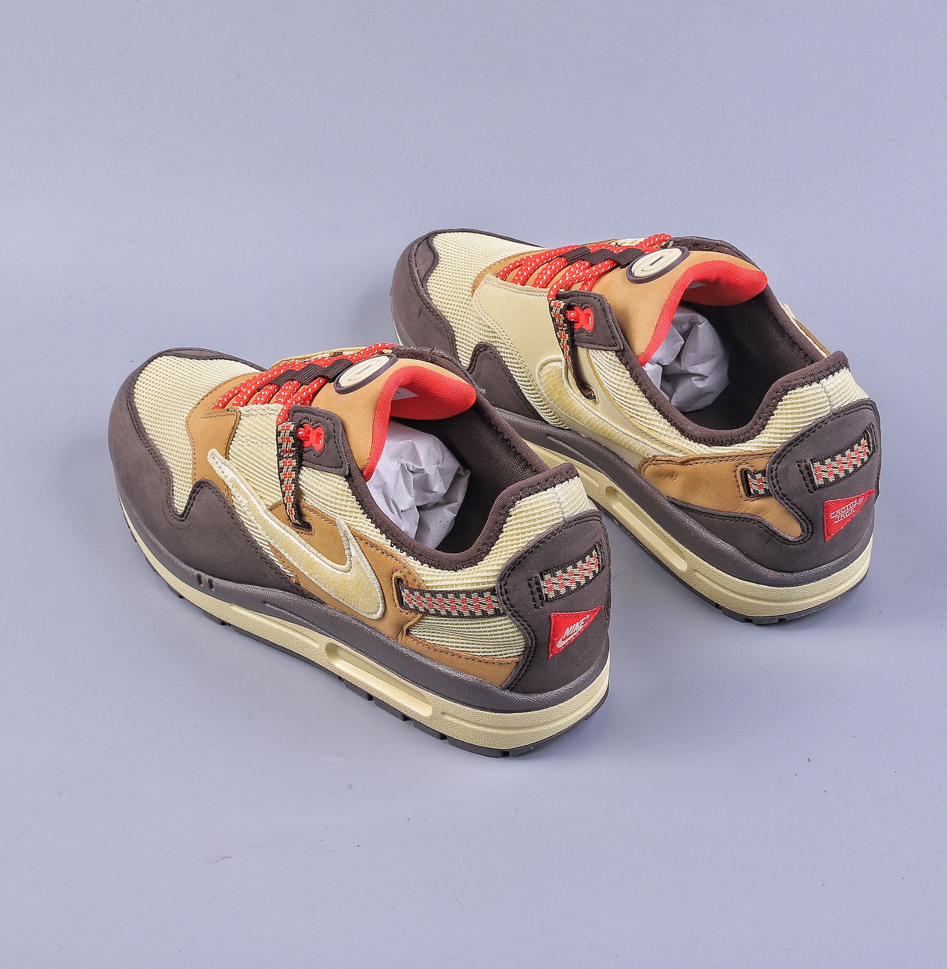 220 Travis Scott x Air Max 1”Cactus Jack”改版款低帮“深棕麦黄米倒钩”DO9392-200