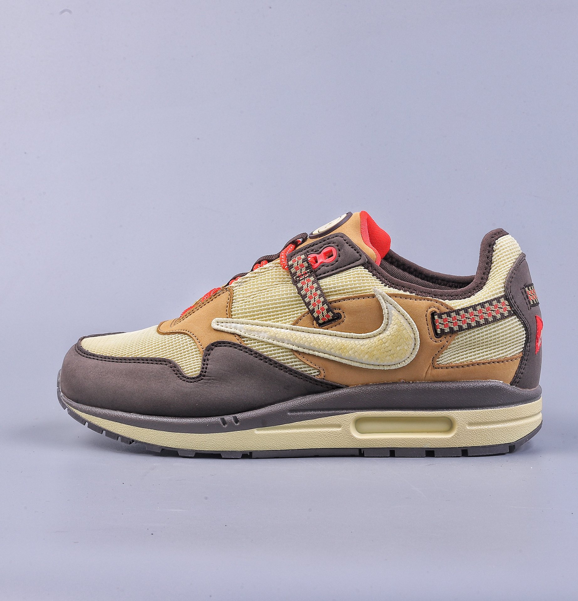 220 Travis Scott x Air Max 1”Cactus Jack”改版款低帮“深棕麦黄米倒钩”DO9392-200