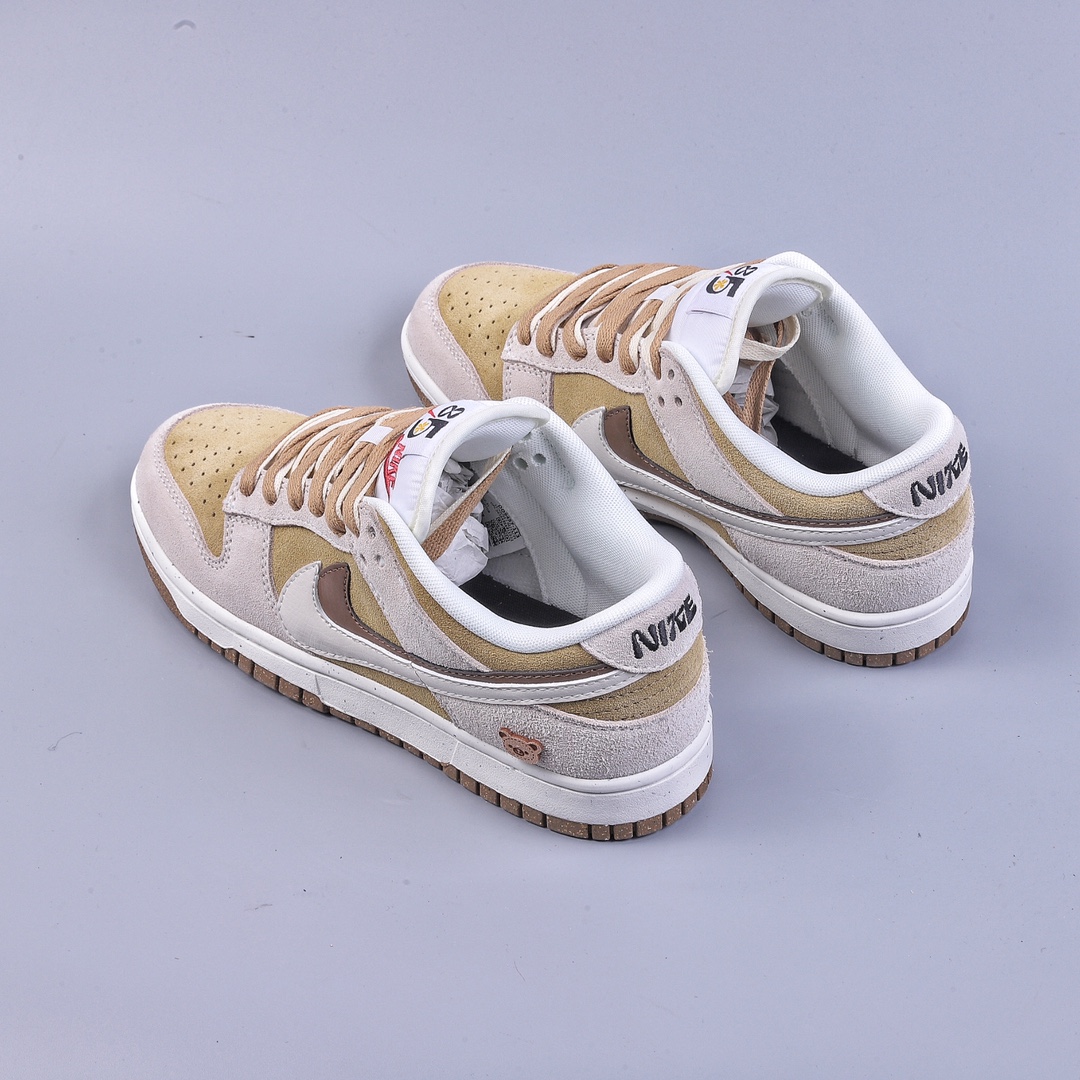 220 史诗级性价比NK Dunk Low SE 85 双钩复古休闲板鞋 白棕小熊 DO9457-113
