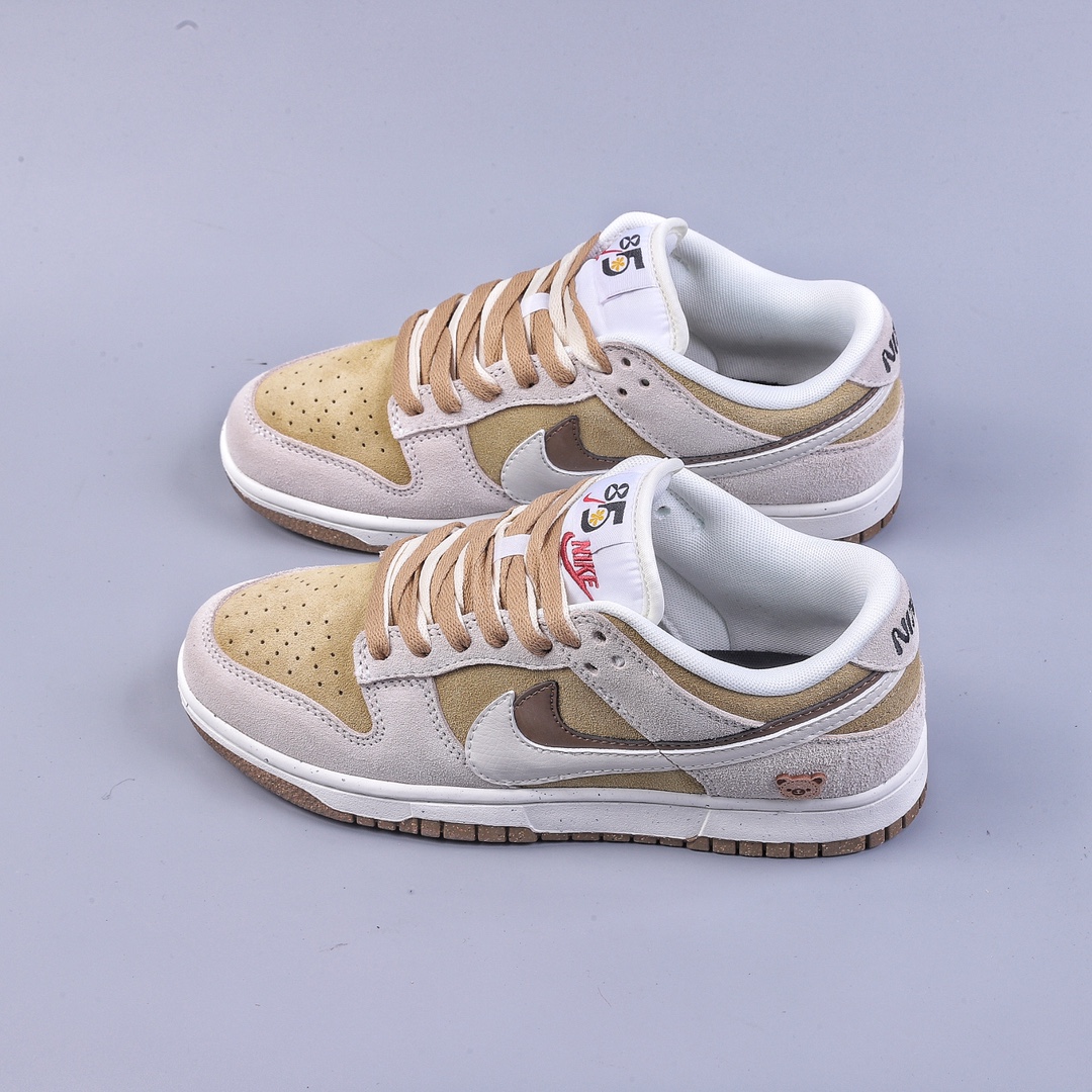 220 史诗级性价比NK Dunk Low SE 85 双钩复古休闲板鞋 白棕小熊 DO9457-113