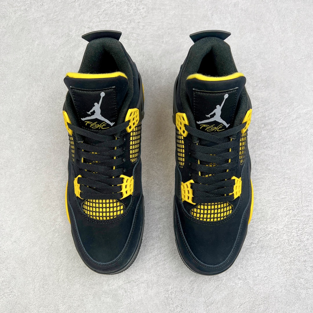 图片[2]-＃K版纯原 Air Jordan AJ4 Retro 黑黄雷公 DH6927-017 全新升级改良 原鞋原楦原纸板同源开发 完美呈现乔4的版型 内侧正确双色网格 还原细节 原厂皮料 正确气垫颜色 正确网格工艺 正确拉帮工艺 全鞋原装材料制作 原档案原模具打造 支持全方位与正品对比 尺码：40 40.5 41 42 42.5 43 44 44.5 45 46 47.5-选品中心