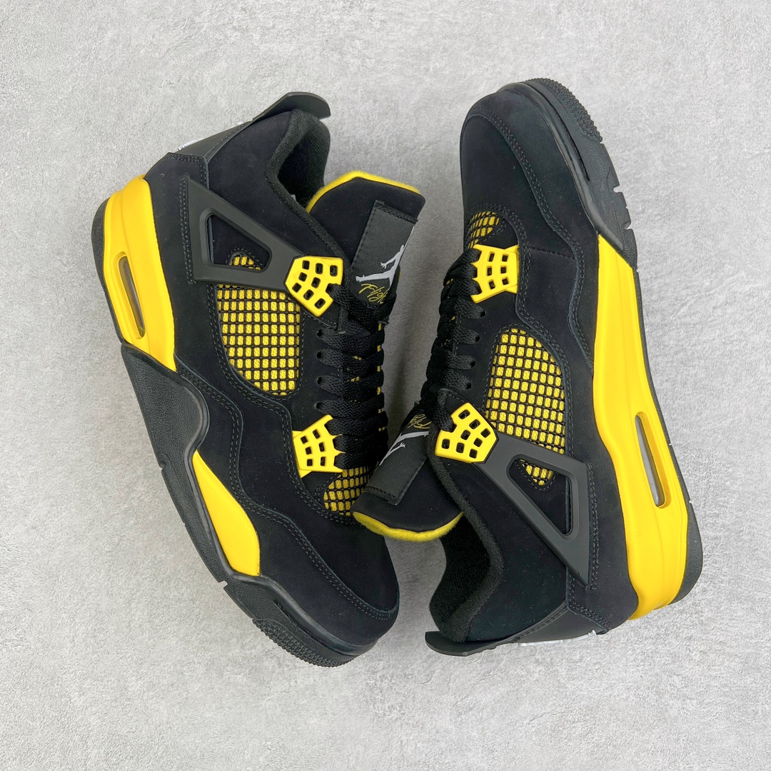 图片[3]-＃K版纯原 Air Jordan AJ4 Retro 黑黄雷公 DH6927-017 全新升级改良 原鞋原楦原纸板同源开发 完美呈现乔4的版型 内侧正确双色网格 还原细节 原厂皮料 正确气垫颜色 正确网格工艺 正确拉帮工艺 全鞋原装材料制作 原档案原模具打造 支持全方位与正品对比 尺码：40 40.5 41 42 42.5 43 44 44.5 45 46 47.5-选品中心