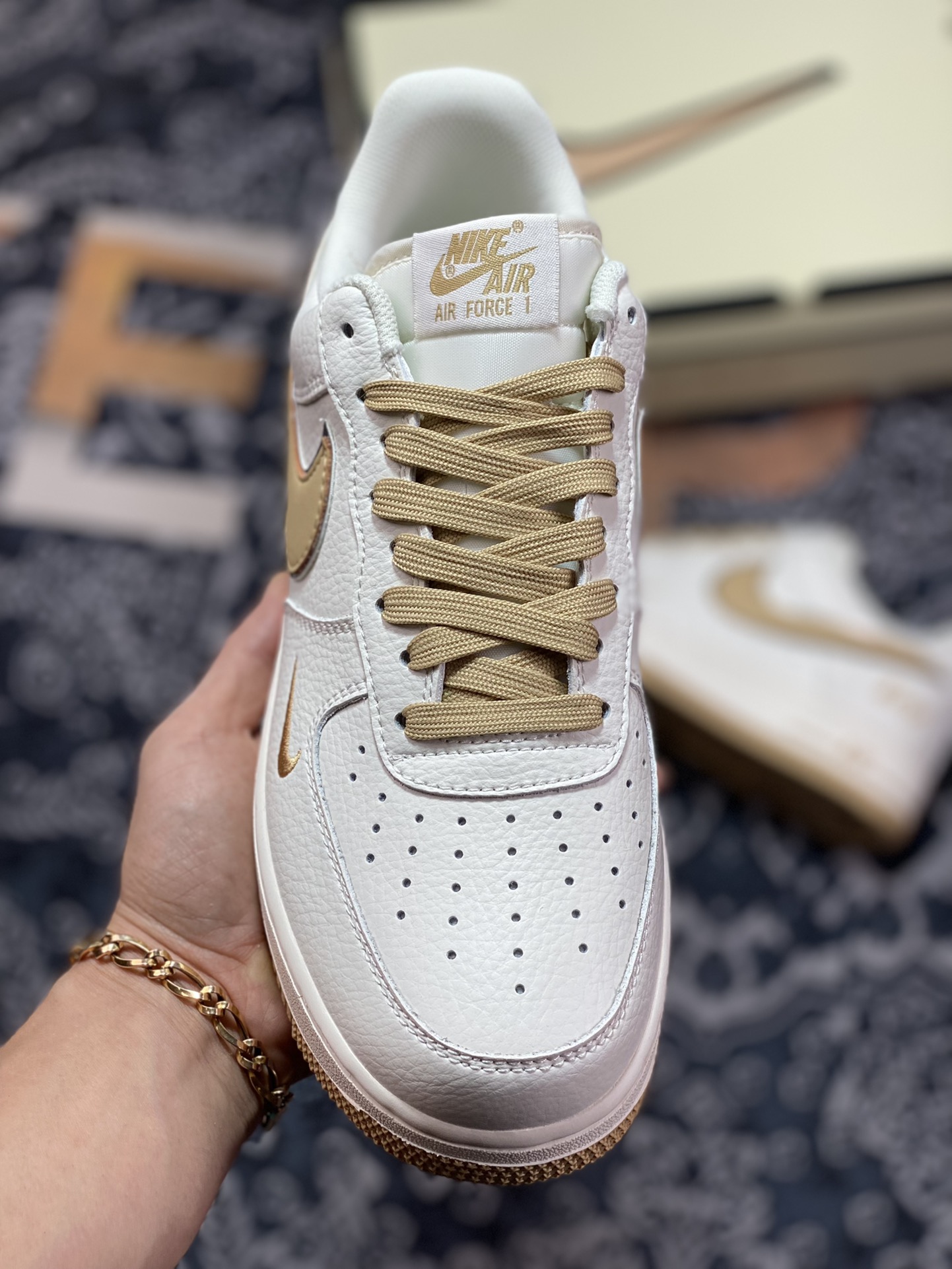 260 Nike Air Force 1’07 Low”White/Brown/Silver”空军一号“皮革白浅棕小钩”BM1996-055