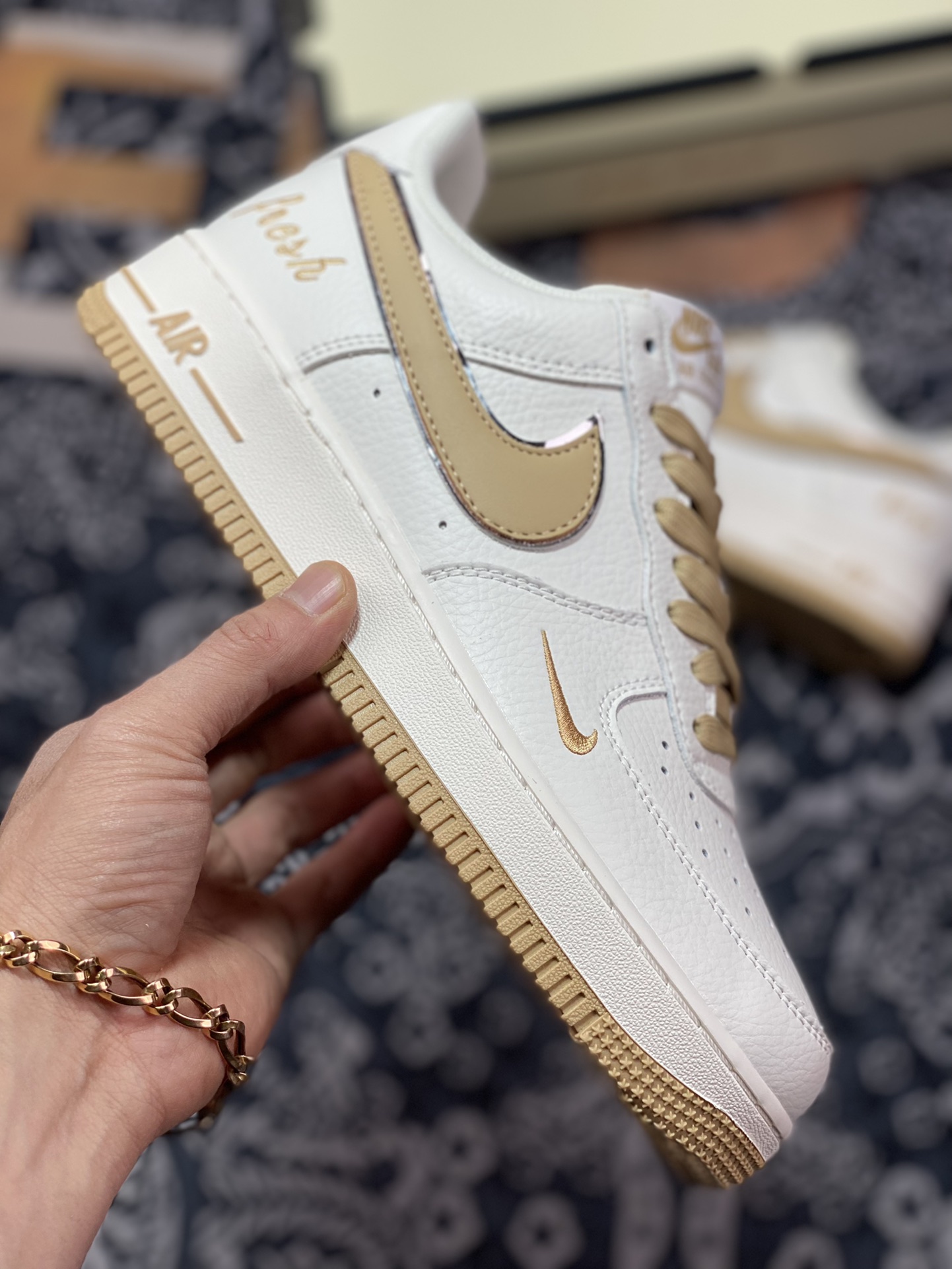 260 Nike Air Force 1’07 Low”White/Brown/Silver”空军一号“皮革白浅棕小钩”BM1996-055