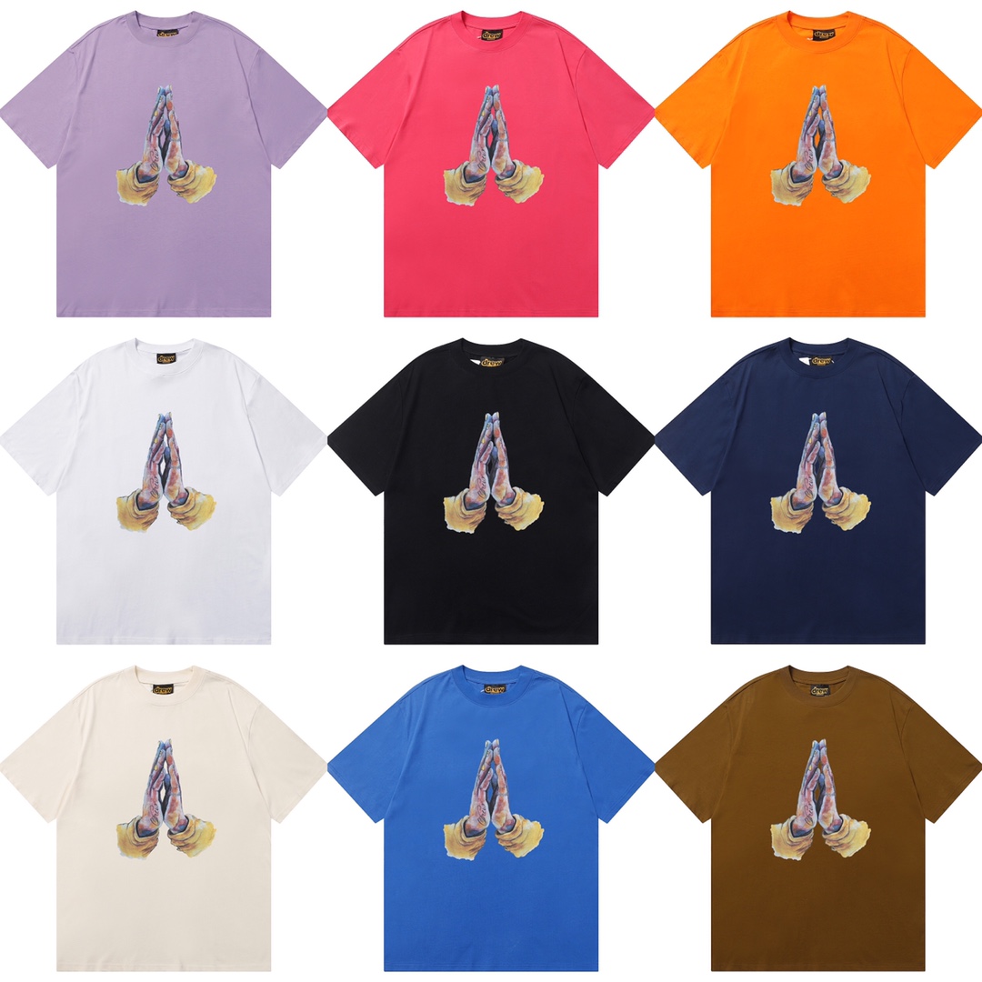 D056 9 colores 2023SS Camiseta de algodón puro de corte holgado y estilo urbano con estampado de cara sonriente drew, m…