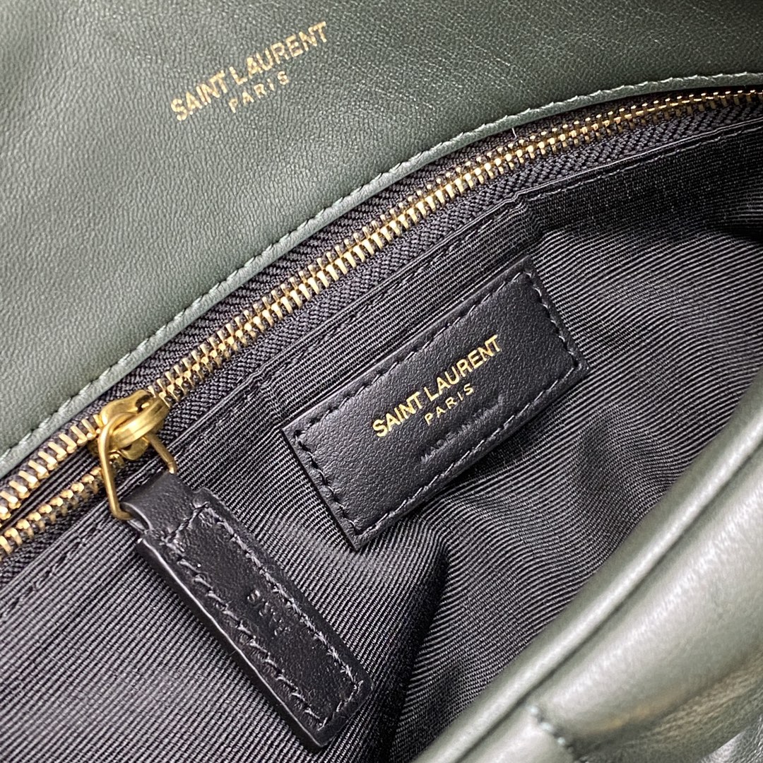 Saint Laurent Loulou Puffer Medium Bag, Quilted Lambskin - Deep Green 10 i1680083370 5379 8