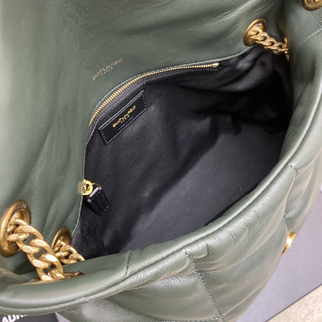 Saint Laurent Loulou Puffer Medium Bag, Quilted Lambskin - Deep Green 9 i1680083370 7147 7