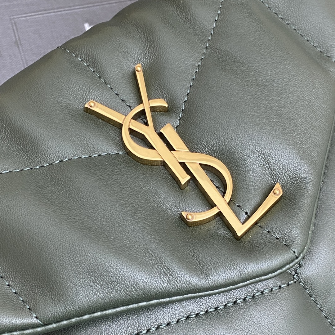 Saint Laurent Loulou Puffer Medium Bag, Quilted Lambskin - Deep Green 6 i1680083370 8708 4