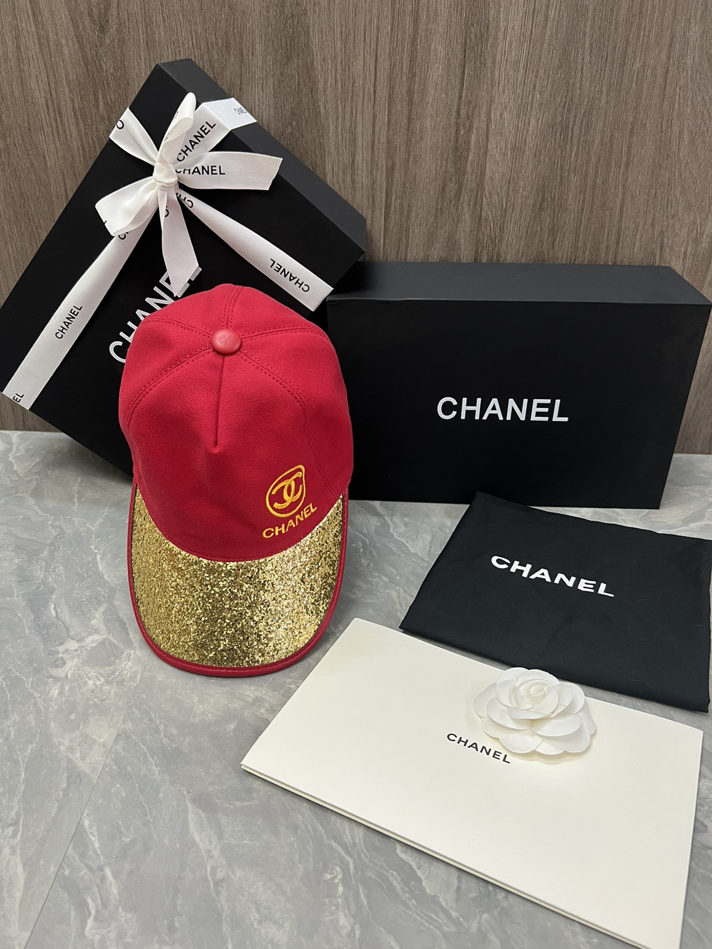 Chanel Hats Baseball Cap Embroidery Cotton